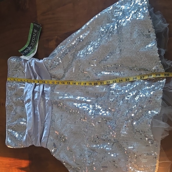 NWT Masquerade Strapless Silver Sequin Dress Size 13/14 - Picture 7 of 9